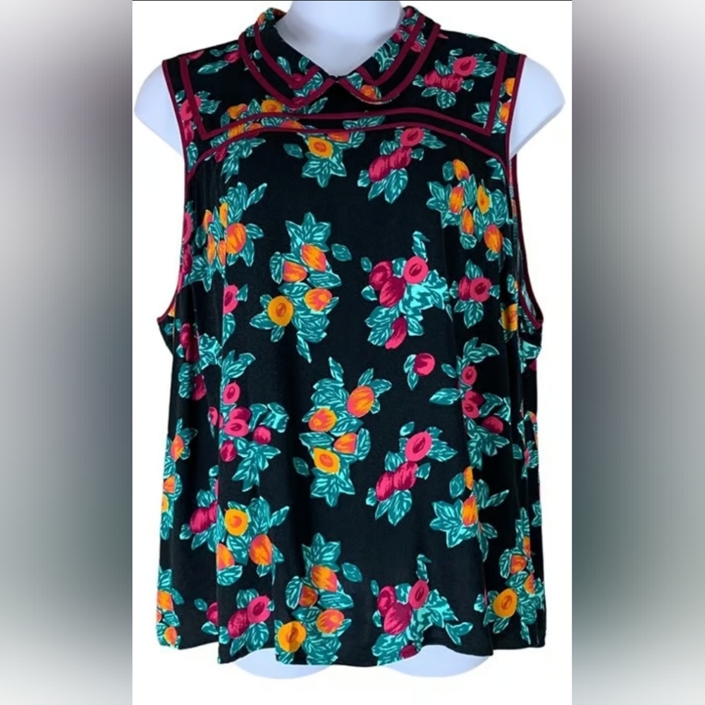 ModCloth - Peach Print Blouse - 2X